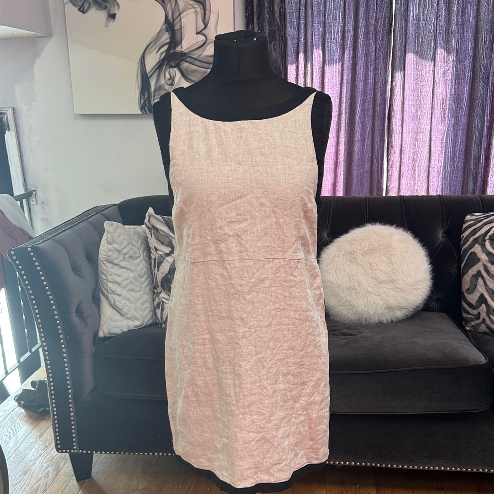 Billy J Sleeveless tan linen Dress